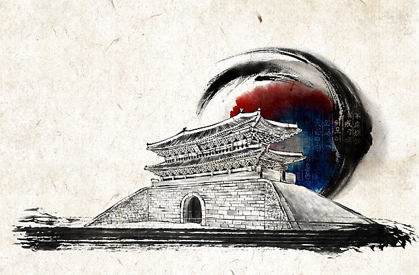 PSD 편집 편집이미지 한국문화 한국전통 전통 문양 건축물 종이 백그라운드 고건축 무늬 캘리그라피 붓터치 한국 수묵화 사람없음 건물 문화재 숭례문 국보 먹 한지 태극 이미지편집 동양문화 건축 아시아 서예 미술 랜드마크 파일형식