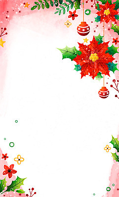 PSD 식물 배너 꽃 컬러 백그라운드 크리스마스장식 크리스마스 꽃백그라운드 일러스트 자연 프레임 사람없음 장식 빨간색 방울 알림 포인세티아 국내일러스트 기념일 생태계 파일형식