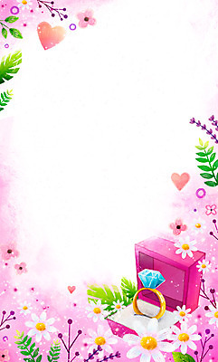 PSD 식물 배너 꽃 백그라운드 프로포즈 꽃백그라운드 일러스트 자연 프레임 선물 사람없음 상자 하트 반지 알림 다이아몬드 반지케이스 국내일러스트 모양 장신구 보석 보관함 생태계 파일형식