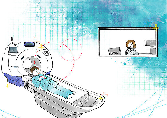 전신 PSD 여자 남자 일러스트 의학 의료기기 안내 건강 사람 성인 두명 치료 컴퓨터 눕기 건강관리 촬영 환자 의사 도움 보호 질병 마이크 검사_조사 질병관리 촬영장비 성인만 CT촬영 국내일러스트 음향기기 컨셉 모션 관리 전자제품 의료진 도구 파일형식