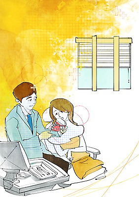 PSD 여자 남자 의자 일러스트 창문 의학 의료기기 건강 치과 사람 앉기 상반신 성인 두명 치료 건강관리 모니터 환자 의사 도움 치아 보호 질병 질병관리 치아모형 성인만 국내일러스트 가구 컨셉 모션 병원 관리 컴퓨터 의료진 소화기관 파일형식