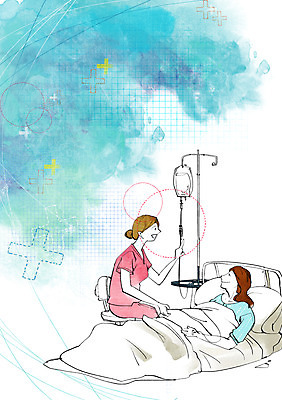 PSD 여자 의자 일러스트 의학 건강 사람 앉기 상반신 성인 두명 치료 건강관리 이불 환자 간호사 침대 도움 보호 질병 링거 질병관리 걸이 수액 영양제 여자만 성인여자만 성인만 국내일러스트 가구 컨셉 의료기기 침구 모션 관리 약 의료진 파일형식