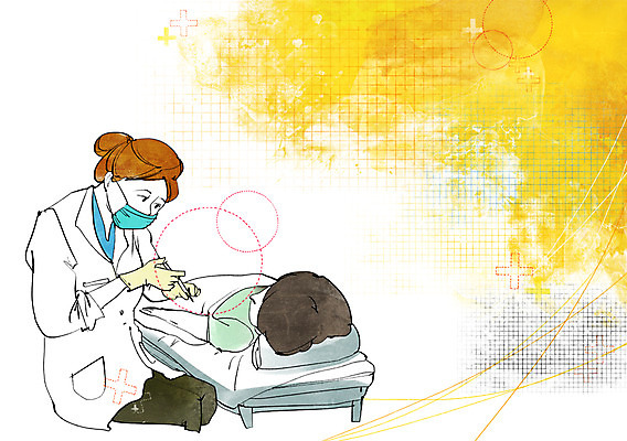 PSD 여자 남자 일러스트 의학 건강 주사기 마스크 사람 앉기 상반신 성인 두명 치료 눕기 건강관리 환자 의사 침대 의사가운 도움 보호 질병 질병관리 성인만 국내일러스트 가구 컨셉 의료기기 모션 관리 의료진 가운 파일형식