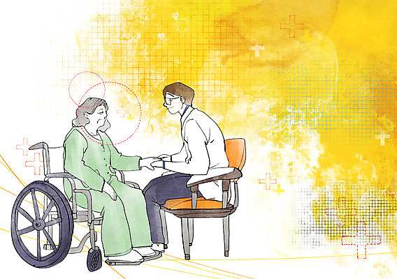 전신 PSD 여자 남자 의자 일러스트 의학 건강 사람 앉기 성인 두명 치료 건강관리 진료 환자 의사 도움 보호 질병 휠체어 질병관리 성인만 국내일러스트 가구 컨셉 모션 관리 의료진 파일형식