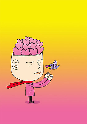 전신 PSD 동물 남자 백그라운드 생각 일러스트 상상 조류 상상일러스트 사랑 한명 서기 사람 목도리 하트 뇌 남자만 남자한명만 국내일러스트 모양 1 잡화 감정 모션 파일형식