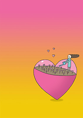 전신 PSD 식물 여자 백그라운드 일러스트 상상 상상일러스트 사랑 한명 서기 들기 사람 물뿌리개 하트 원예 여자만 여자한명만 국내일러스트 모양 1 감정 모션 취미 파일형식