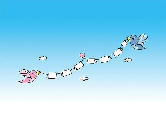 PSD 동물 구름 종이 백그라운드 일러스트 상상 조류 하늘 상상일러스트 사랑 사람없음 하트 실 국내일러스트 카드프레임 자연요소 모양 감정 프레임 파일형식