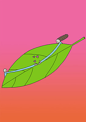 PSD 식물 커플 여자 남자 백그라운드 잎 일러스트 상상 나뭇잎 상상일러스트 사랑 사람 두명 손잡기 하트 국내일러스트 모양 감정 관계 모션 파일형식