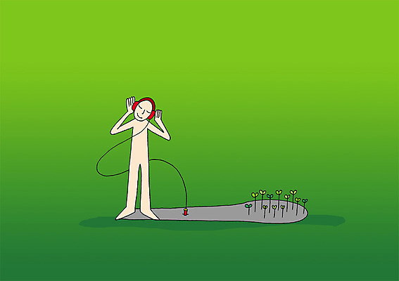 전신 PSD 식물 이어폰 백그라운드 일러스트 상상 상상일러스트 한명 서기 사람 판타지 새싹 헤드셋 음악감상 꿈 듣기 발전 스마트 언론 혁명 국내일러스트 1 음향기기 컨셉 모션 헤드폰 감상 파일형식