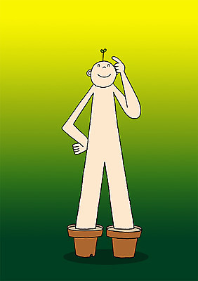 전신 PSD 식물 화분 백그라운드 일러스트 상상 상상일러스트 한명 서기 사람 판타지 새싹 꿈 풀 발전 스마트 언론 혁명 국내일러스트 1 컨셉 모션 파일형식