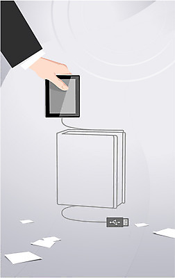 손 교육 종이 일러스트 비즈니스 정보기술 한명 신체부위 책 비즈니스라이프 스마트기기 태블릿 전자책 연결 USB 스마트 e비즈니스 잭 정보화 정보화시대 국내일러스트 AI파일 1 라이프스타일 컨셉 기술 사람 전자제품 파일형식 벡터