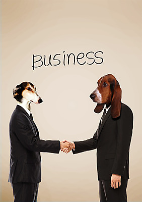 PSD 동물 편집 편집이미지 문자 남자 얼굴 비즈니스 포토일러 협력 악수 합성일러스트 협상 서기 사람 정장 상반신 성인 타이포그라피 두명 옆모습 마주보기 손잡기 거래 직장인 비즈니스맨 강아지 디지털합성 합성 바셋하운드 반려 남자만 성인남자만 성인만 이미지편집 직업 옷 뷰포인트 모션 손짓 신체부위 반려동물 개 하운드 파일형식