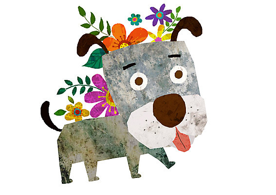 PSD 식물 동물 척추동물 캐릭터 한마리 꽃 동물캐릭터 일러스트 포유류 애니멀프린트 사람없음 개 강아지 개캐릭터 일러캐릭터 1 반려동물 파일형식