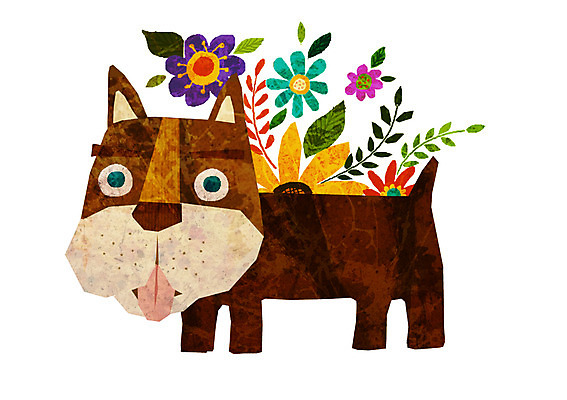 PSD 식물 동물 척추동물 캐릭터 한마리 꽃 동물캐릭터 일러스트 포유류 애니멀프린트 사람없음 개 강아지 개캐릭터 일러캐릭터 1 반려동물 파일형식