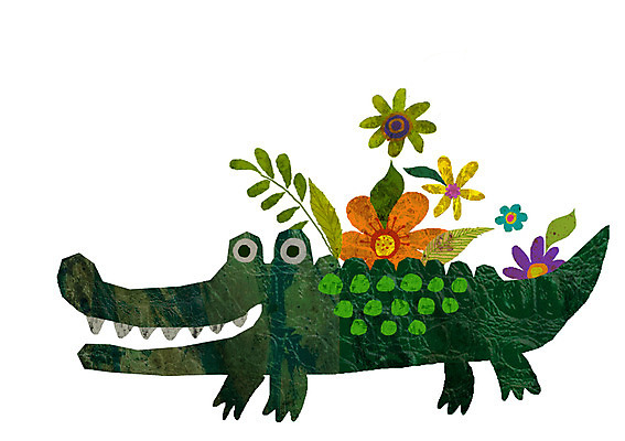 PSD 식물 동물 척추동물 캐릭터 한마리 꽃 동물캐릭터 일러스트 파충류 애니멀프린트 사람없음 악어 일러캐릭터 1 파일형식