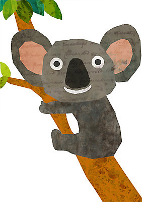 PSD 나무 식물 동물 척추동물 캐릭터 한마리 동물캐릭터 일러스트 포유류 애니멀프린트 매달리기 사람없음 나뭇가지 코알라 일러캐릭터 1 모션 파일형식