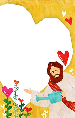 PSD 식물 남자 꽃 기독교 종교 백그라운드 일러스트 부활절 안내 프레임 한명 들기 사람 상반신 물뿌리개 하트 풀 예수 알림 원예 남자만 남자한명만 국내일러스트 모양 1 기념일 모션 취미 신_종교 파일형식