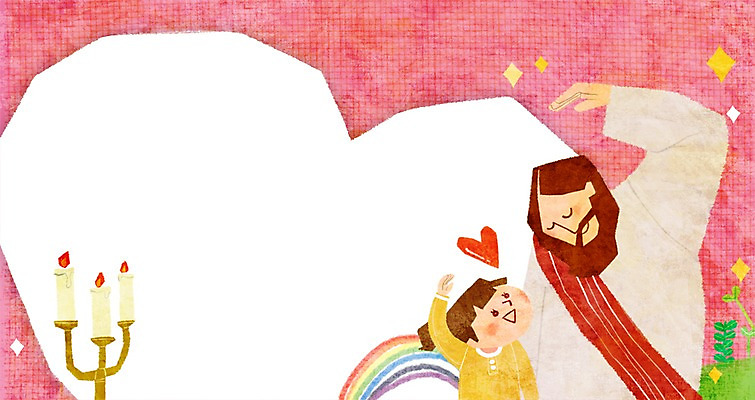 PSD 식물 여자 남자 기독교 종교 어린이 백그라운드 무지개 일러스트 초 촛불 부활절 안내 프레임 사랑 사람 손짓 소녀 상반신 두명 손들기 하트 풀 예수 알림 촛대 국내일러스트 자연요소 모양 기념일 감정 모션 신_종교 파일형식