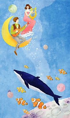 전신 PSD 커플 여자 남자 행복 별 악기 커플라이프 연주 데이트 일러스트 상상 하늘 상상일러스트 사랑 어류 사람 앉기 성인 두명 판타지 우주 행성 달 기타 초승달 고래 하프 성인만 국내일러스트 자연요소 라이프스타일 감정 음악 포유류 관계 모션 현악기 수중동물 파일형식