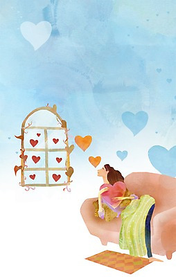 전신 PSD 응시 여자 행복 백그라운드 쿠션 의자 일러스트 창문 사랑 한명 사람 앉기 성인 소파 하트 하트백그라운드 여자만 여자한명만 성인여자만 성인만 국내일러스트 모양 1 시선 감정 가구 모션 파일형식