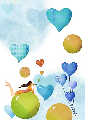 전신 PSD 여자 행복 엎드리기 백그라운드 일러스트 사랑 한명 들기 사람 성인 하트 비눗방울 하트백그라운드 풍선 여자만 여자한명만 성인여자만 성인만 국내일러스트 모양 1 감정 모션 파일형식