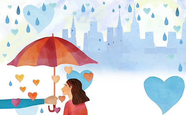 PSD 건축물 커플 여자 남자 행복 백그라운드 일러스트 우산 날씨 사랑 들기 사람 상반신 성인 두명 건물 하트 비 빗방울 하트백그라운드 성인만 국내일러스트 자연요소 모양 건축 감정 관계 모션 비_날씨 파일형식