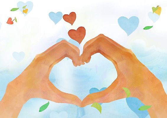 PSD 손 커플 행복 백그라운드 일러스트 사랑 사람 손짓 두명 신체부위 하트 하트백그라운드 국내일러스트 모양 감정 관계 모션 파일형식