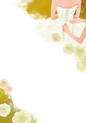 PSD 식물 드레스 여자 꽃 신부 웨딩드레스 결혼 백그라운드 일러스트 사람 상반신 두명 끈 오브젝트 결혼소품 여자만 국내일러스트 옷 이벤트 파일형식