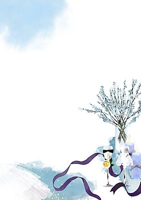 PSD 식물 드레스 꽃 리본 결혼 백그라운드 와인잔 일러스트 나비넥타이 잔 사람없음 장식 꽃병 끈 오브젝트 결혼소품 국내일러스트 식기 옷 술잔 넥타이 이벤트 파일형식