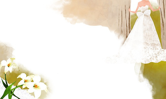PSD 식물 드레스 여자 꽃 신부 웨딩드레스 결혼 백그라운드 일러스트 한명 사람 커튼 오브젝트 결혼소품 여자만 여자한명만 국내일러스트 1 옷 이벤트 파일형식