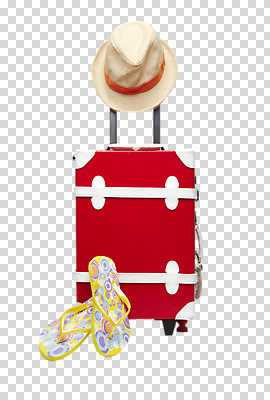 편집 편집이미지 모자 잡화 계절 컬러 여행 생활용품 신발 가방 휴가 슬리퍼 사람없음 빨간색 여름 여름휴가 바캉스 캐리어 여행가방 상품 쪼리 중절모 오브젝트 여행용품 페도라 PNG 편집소스 모자_잡화 샌들 파일형식 여름_계절