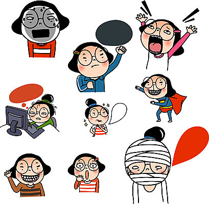 캐릭터 학생 우먼라이프 라이프스타일 여자 안경 말풍선 스티커 일러스트 중학생 고등학생 프레임 표정 피곤 청소년캐릭터 웃음 사람 여러명 상반신 일상 라이프 생활 10대 컴퓨터 세트 놀람 만세 환자 좌절 붕대 공영순 슈퍼맨 야근 이모티콘 여자만 십대만 십대여자만 일러캐릭터 AI파일 잡화 감정 인물캐릭터 다수 컨셉 비즈니스 의학 모션 청소년 전자제품 업무 영웅 파일형식 벡터