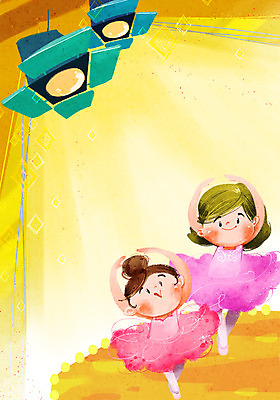 전신 PSD 여자 교육 어린이라이프 문화 어린이 예술 포즈 백그라운드 일러스트 문화예술 조명 서기 사람 소녀 두명 라이프 무대 발레 즐거움 발레복 스포트라이트 여자만 어린이만 소녀만 국내일러스트 라이프스타일 옷 감정 모션 생활 춤 파일형식