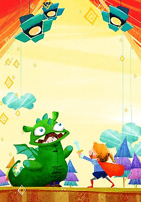 전신 PSD 나무 식물 여자 교육 어린이라이프 문화 어린이 예술 백그라운드 일러스트 문화예술 조명 가면 서기 사람 소녀 두명 라이프 공연 무대 용 칼 망토 즐거움 연극 용사 여자만 어린이만 소녀만 국내일러스트 라이프스타일 감정 모션 이벤트 생활 파일형식