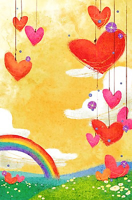 PSD 식물 구름 계절 꽃 줄 백그라운드 무지개 일러스트 상상 자연 하늘 매달리기 사랑 풍경 사람없음 봄 하트 언덕 하트백그라운드 봄배경 국내일러스트 자연요소 모양 감정 모션 생태계 파일형식