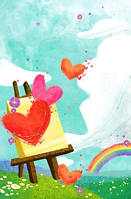 PSD 식물 구름 계절 꽃 백그라운드 무지개 일러스트 상상 자연 하늘 사랑 풍경 잔디 사람없음 봄 미술도구 하트 이젤 하트백그라운드 봄배경 국내일러스트 자연요소 모양 감정 오브젝트 생태계 파일형식