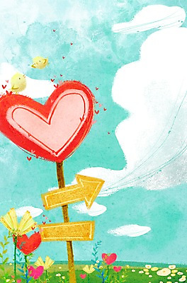 PSD 식물 동물 구름 계절 꽃 화살표 백그라운드 일러스트 상상 자연 조류 하늘 알림판 사랑 풍경 잔디 사람없음 봄 하트 표지판 하트백그라운드 봄배경 국내일러스트 자연요소 모양 감정 생태계 파일형식