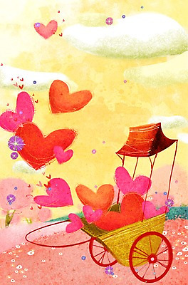 PSD 나무 식물 구름 계절 백그라운드 꽃밭 일러스트 상상 자연 하늘 지붕 사랑 풍경 사람없음 수레 봄 하트 하트백그라운드 봄배경 국내일러스트 자연요소 모양 꽃 감정 카트 생태계 파일형식