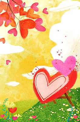 PSD 식물 구름 계절 꽃 백그라운드 일러스트 상상 자연 하늘 알림판 사랑 풍경 잔디 사람없음 봄 나뭇가지 하트 하트백그라운드 봄배경 국내일러스트 자연요소 모양 나무 감정 생태계 파일형식