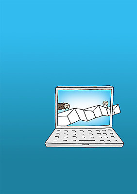 PSD 여자 남자 백그라운드 일러스트 상상 편지봉투 상상일러스트 사람 상반신 두명 판타지 스크린 모니터 꿈 편지 언론 소통 국내일러스트 컨셉 봉투 컴퓨터 파일형식