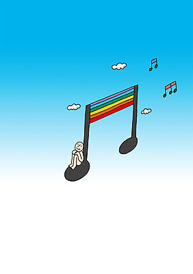 전신 PSD 구름 음악 백그라운드 무지개 음표 일러스트 상상 상상일러스트 한명 사람 앉기 판타지 꿈 언론 소통 국내일러스트 자연요소 1 기호 컨셉 모션 문화예술 파일형식