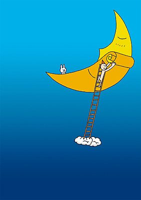 전신 PSD 동물 구름 백그라운드 일러스트 사다리 상상 하늘 상상일러스트 한명 서기 사람 판타지 꿈 달 토끼 초승달 언론 소통 국내일러스트 자연요소 1 컨셉 포유류 모션 반려동물 도구 파일형식