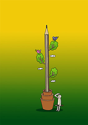 전신 PSD 나무 식물 동물 구름 화분 백그라운드 일러스트 상상 조류 상상일러스트 한명 서기 들기 사람 판타지 필기구 연필 꿈 언론 소통 국내일러스트 자연요소 1 컨셉 모션 문구용품 학용품 파일형식