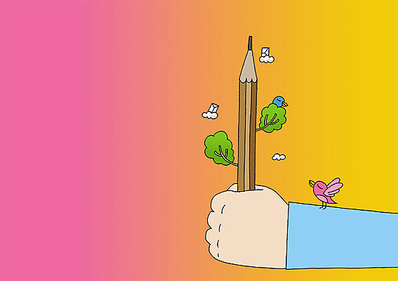 PSD 나무 식물 동물 구름 손 백그라운드 일러스트 상상 조류 한손 상상일러스트 한명 신체부위 판타지 필기구 연필 꿈 잡기 편지 언론 소통 국내일러스트 자연요소 1 컨셉 모션 문구용품 학용품 사람 파일형식