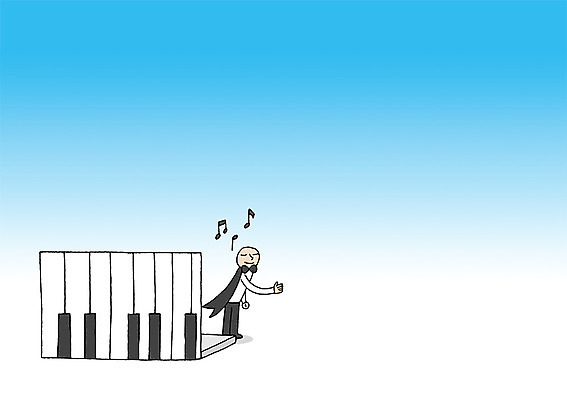 전신 PSD 악기 백그라운드 음표 일러스트 상상 상상일러스트 한명 서기 사람 판타지 꿈 건반 피아노 언론 소통 국내일러스트 1 기호 음악 컨셉 모션 건반악기 파일형식