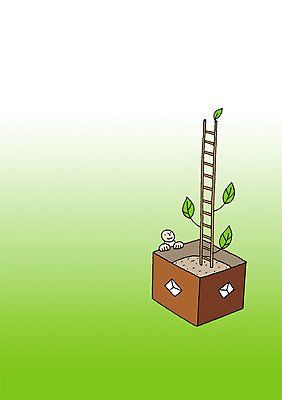 PSD 식물 화분 백그라운드 잎 일러스트 사다리 상상 나뭇잎 상상일러스트 한명 사람 상반신 판타지 꿈 언론 소통 국내일러스트 1 컨셉 도구 파일형식