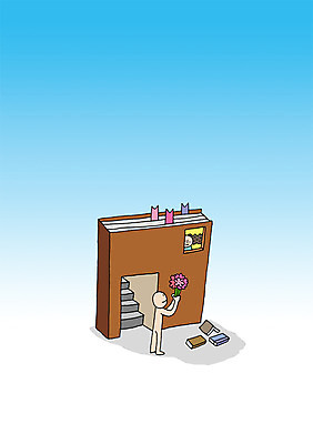 전신 PSD 여자 남자 꽃 백그라운드 프로포즈 일러스트 상상 상상일러스트 서기 들기 사람 두명 책 판타지 계단 꿈 언론 소통 국내일러스트 식물 컨셉 모션 파일형식