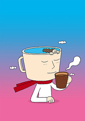 PSD 구름 여자 커피 음료 백그라운드 일러스트 상상 상상일러스트 들기 사람 상반신 두명 컵 판타지 꿈 머그컵 수증기 언론 소통 여자만 국내일러스트 자연요소 식기 컨셉 모션 파일형식