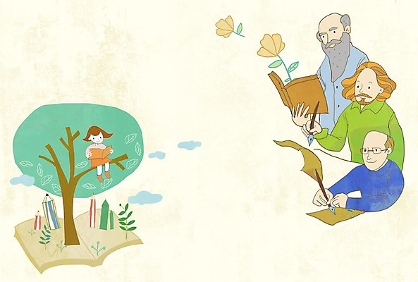 전신 PSD 나무 식물 구름 학생 여자 교육 남자 꽃 종이 백그라운드 일러스트 교과목 청소년 들기 사람 앉기 여러명 성인 라이프 책 필기구 연필 만년필 문학 국내일러스트 자연요소 다수 모션 문구용품 학용품 생활 펜 파일형식