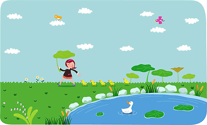 전신 나무 식물 동물 구름 여자 꽃 행복 어린이 백그라운드 일러스트 조류 오리 함께함 연꽃 한명 서기 사람 소녀 잔디 연못 즐거움 소통 여자만 여자한명만 어린이만 소녀만 소녀한명만 국내일러스트 AI파일 자연요소 1 감정 컨셉 모션 파일형식 벡터